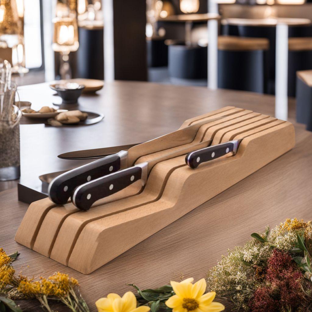 包丁スタンド 木製 7本用 抗菌防カビ
