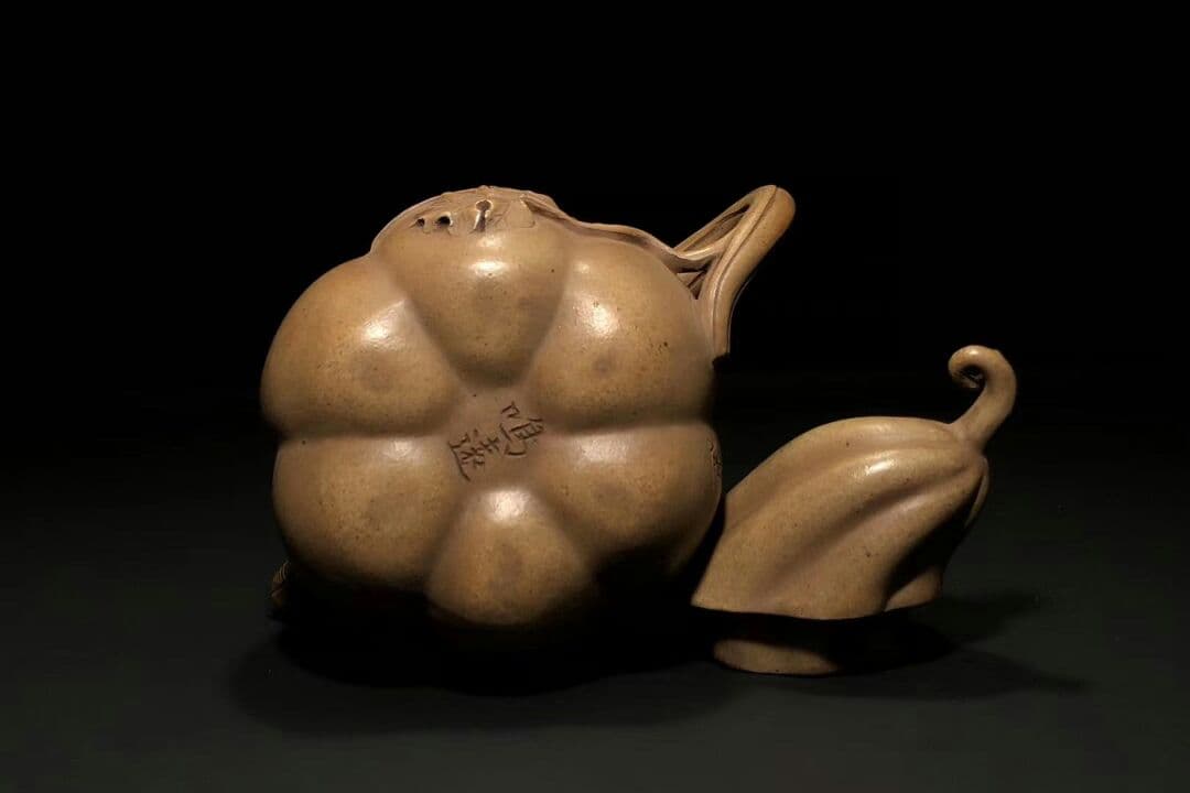 かぼちゃの壷 陳鳴遠  清代 紫泥急須  梅之図 紫砂壷 茶壷 古玩  煎茶道具