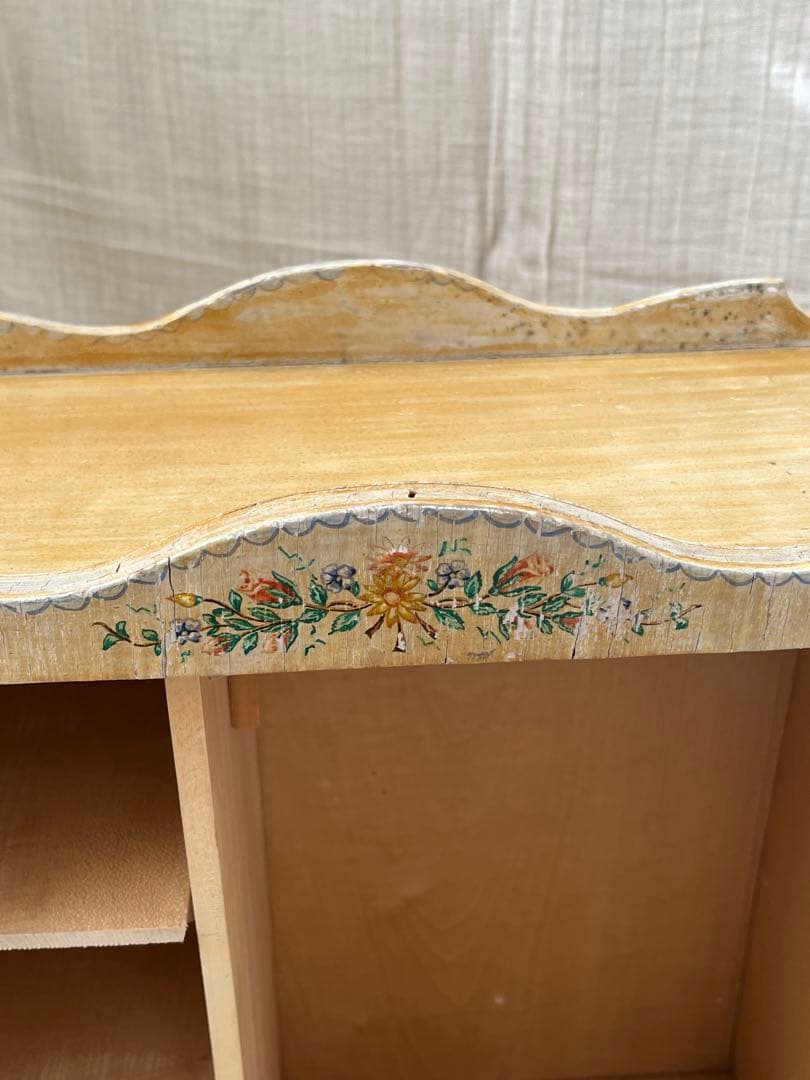 アンティークビスクドールドールワードローブチェスト木製小家具小物収納