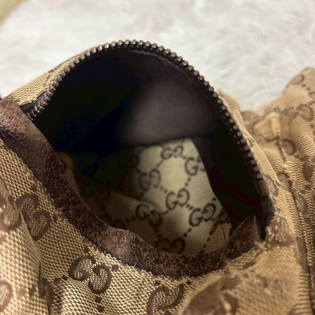 GUCCI グッチ GGキャンバス シェリーライン ボディバッグ ベージュ