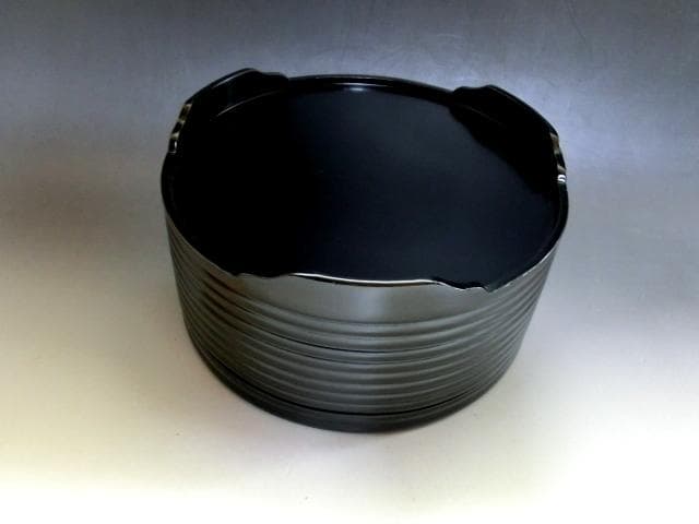 菓子器■浪花屋漆器店 堅牢漆器専買 喰籠 漆器 黒塗り 蓋物 桐箱 時代物■