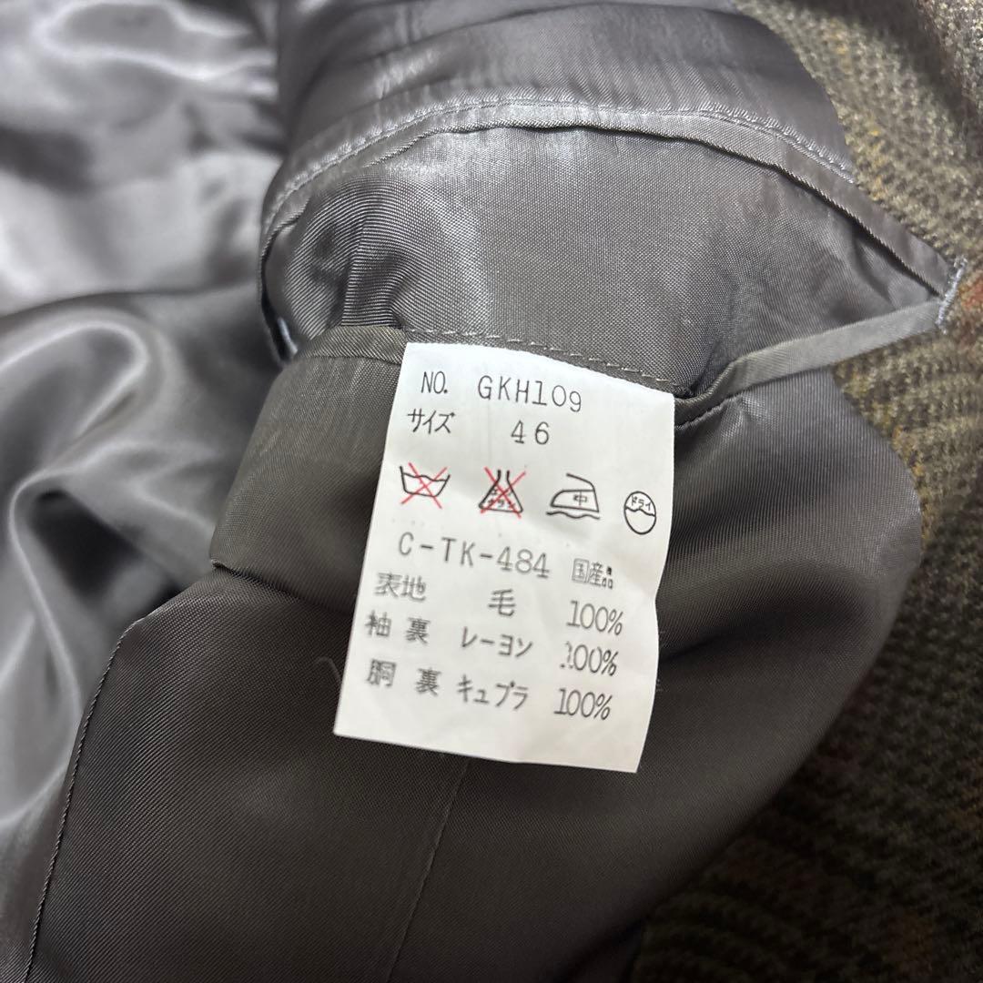 【レトロコーデ】 チェック ウールスーツ ヴァレンティノ ネクタイ ピンズセット