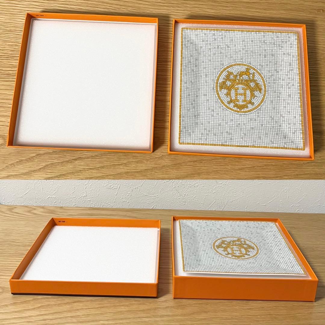 カレ No3 トレー HERMES エルメス プレート 皿 モザイク ゴールド