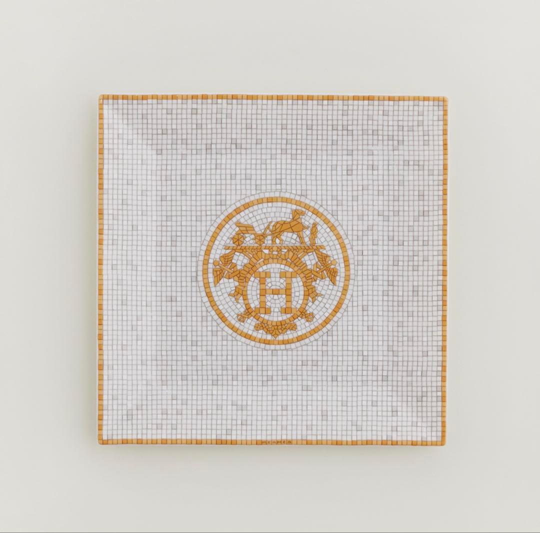 カレ No3 トレー HERMES エルメス プレート 皿 モザイク ゴールド