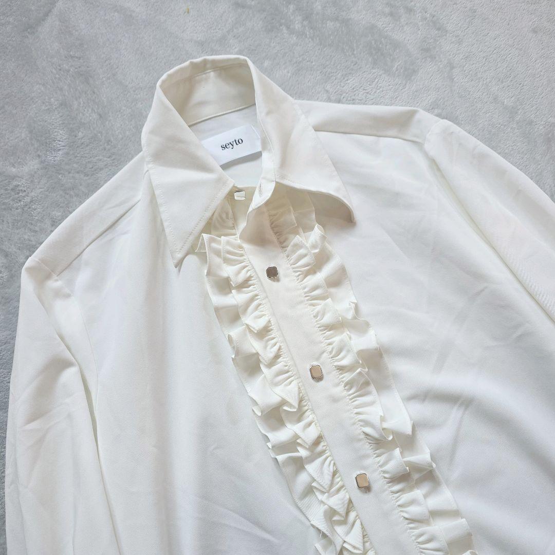 完売品 seyto ロングフリル ビッグカラーシャツ サイズ1