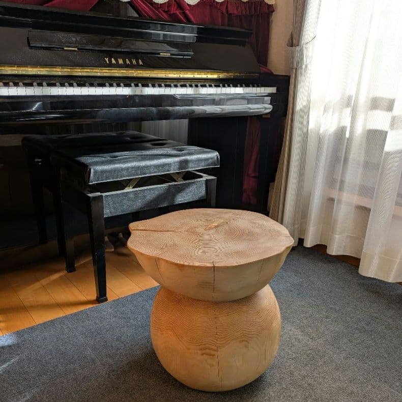 天然ヒバ　大型　切り株　丸太　椅子　スツール　テーブル　高さ約41.5cm