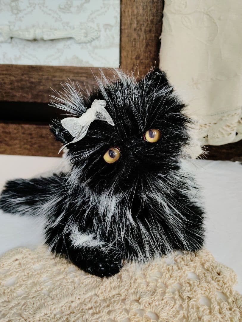 幼猫♡黒猫子猫ゴマちゃん♡アートドール♡ぬいぐるみ♡