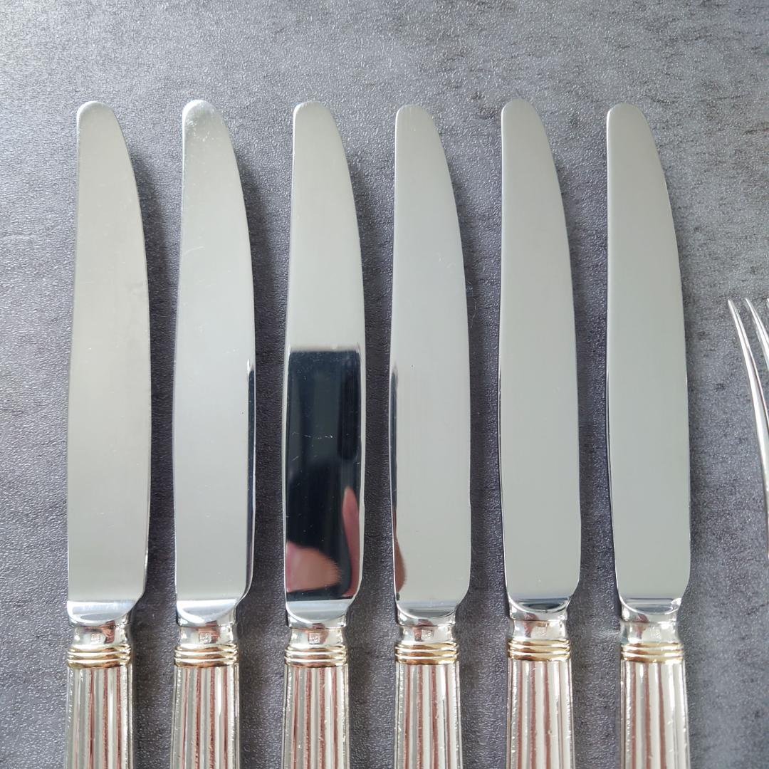 格安 クリストフル アリアゴールドリング デザート ナイフ フォーク 12点