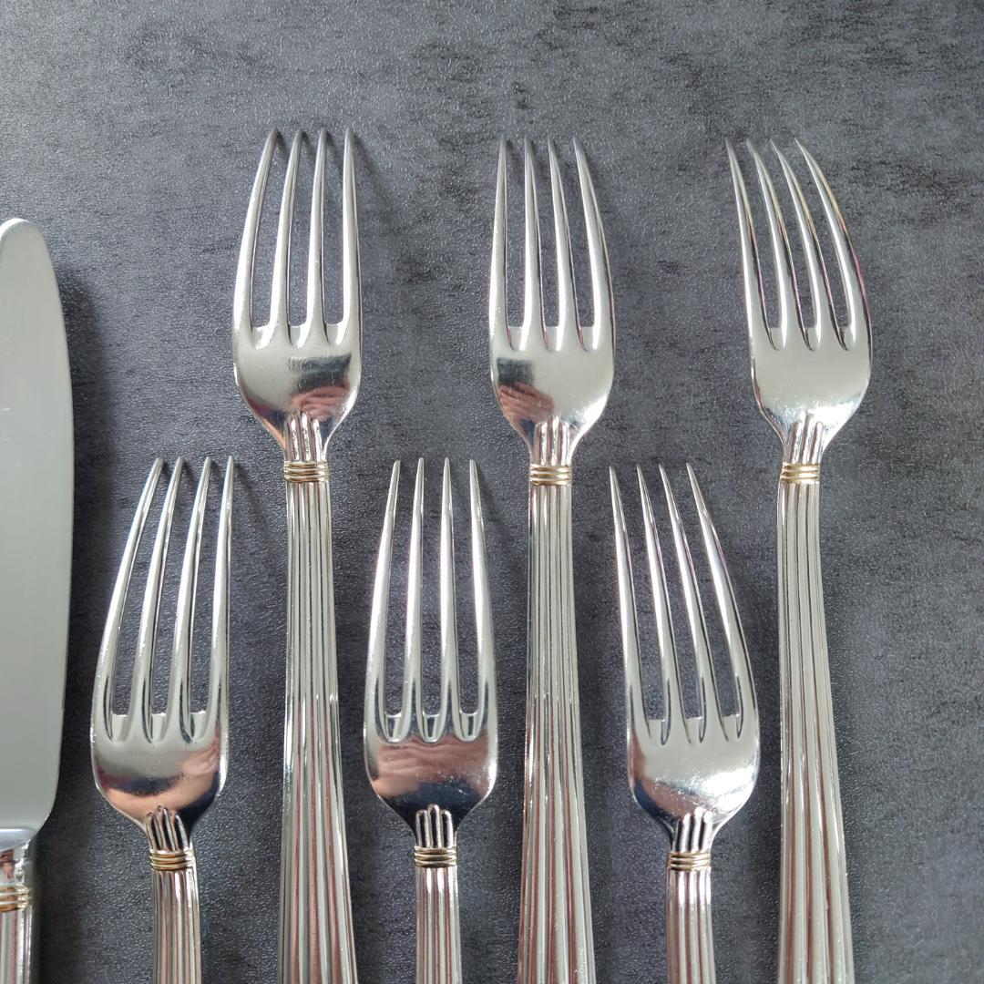 格安 クリストフル アリアゴールドリング デザート ナイフ フォーク 12点