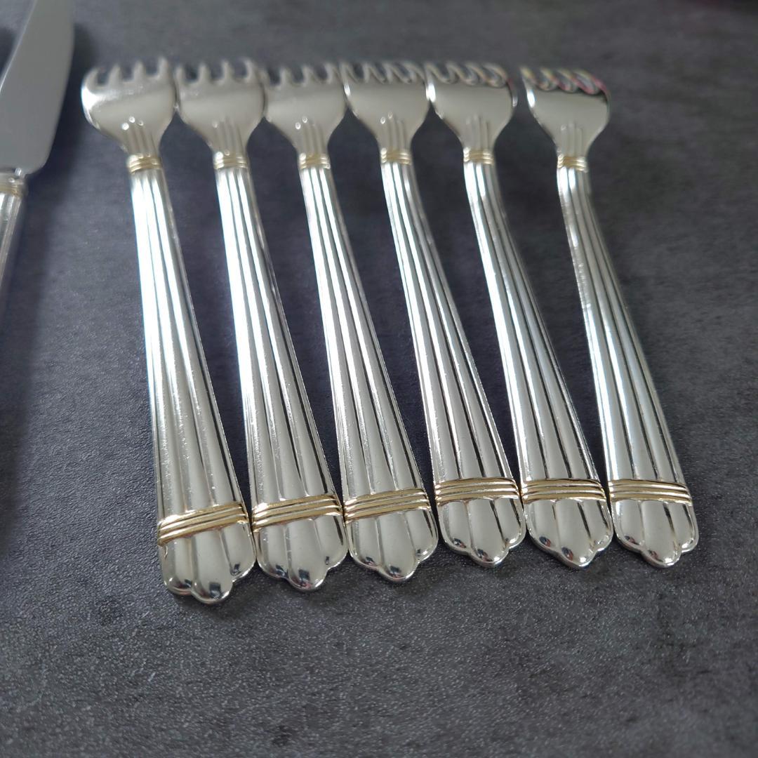 格安 クリストフル アリアゴールドリング デザート ナイフ フォーク 12点