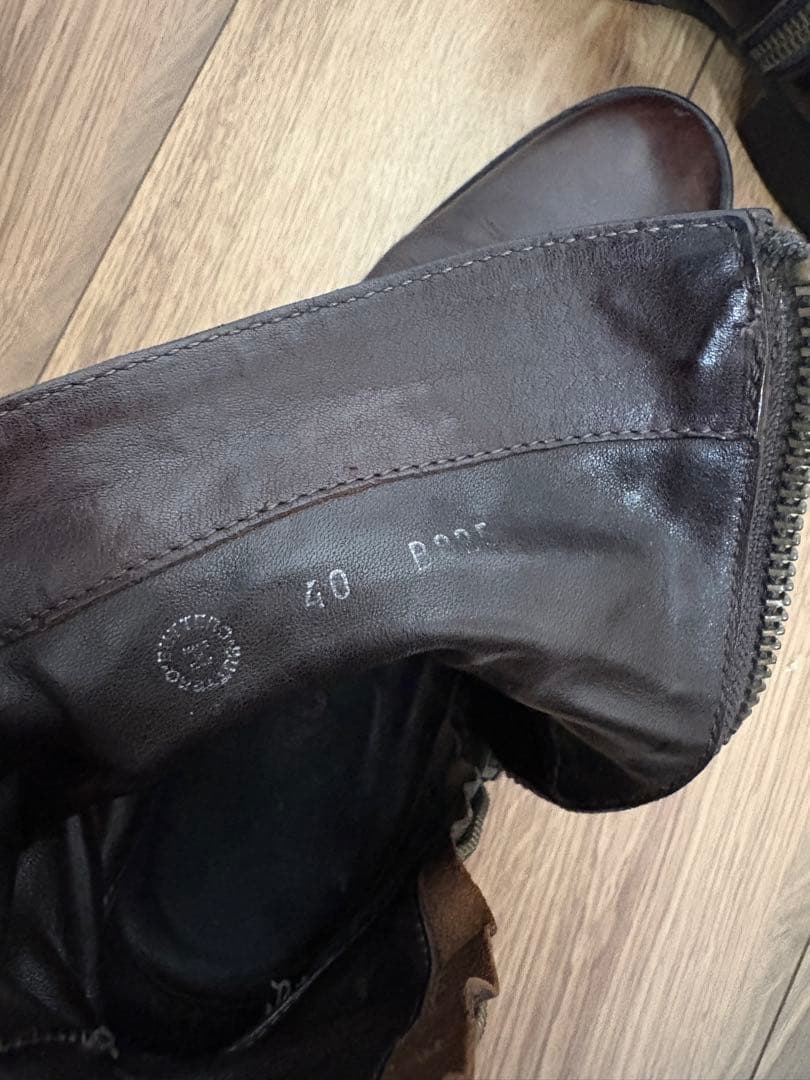 ブッテロ　BUTTERO サイドジップブーツ茶　サイズ40 B825 【箱付】