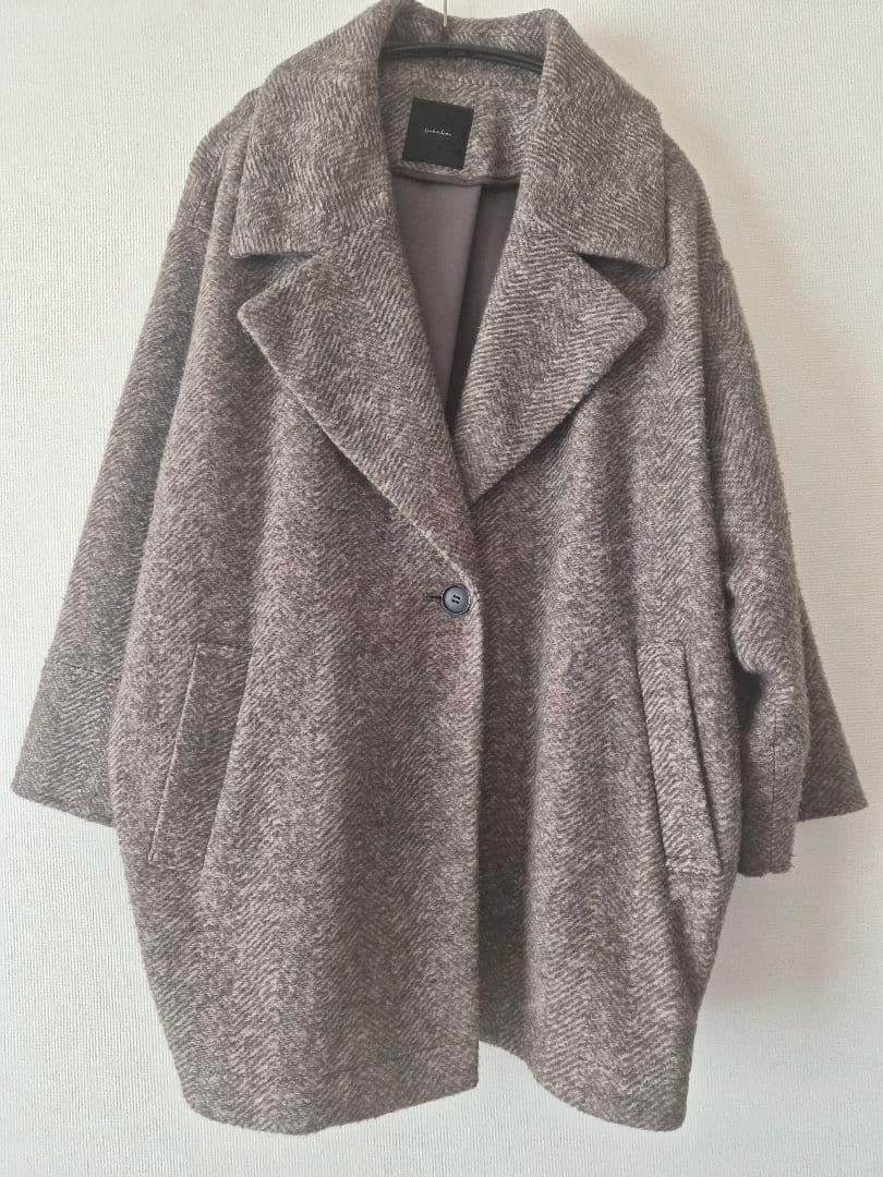 Spick & Span　Wスライバーヘリンボーン ミドルコート　2022AW