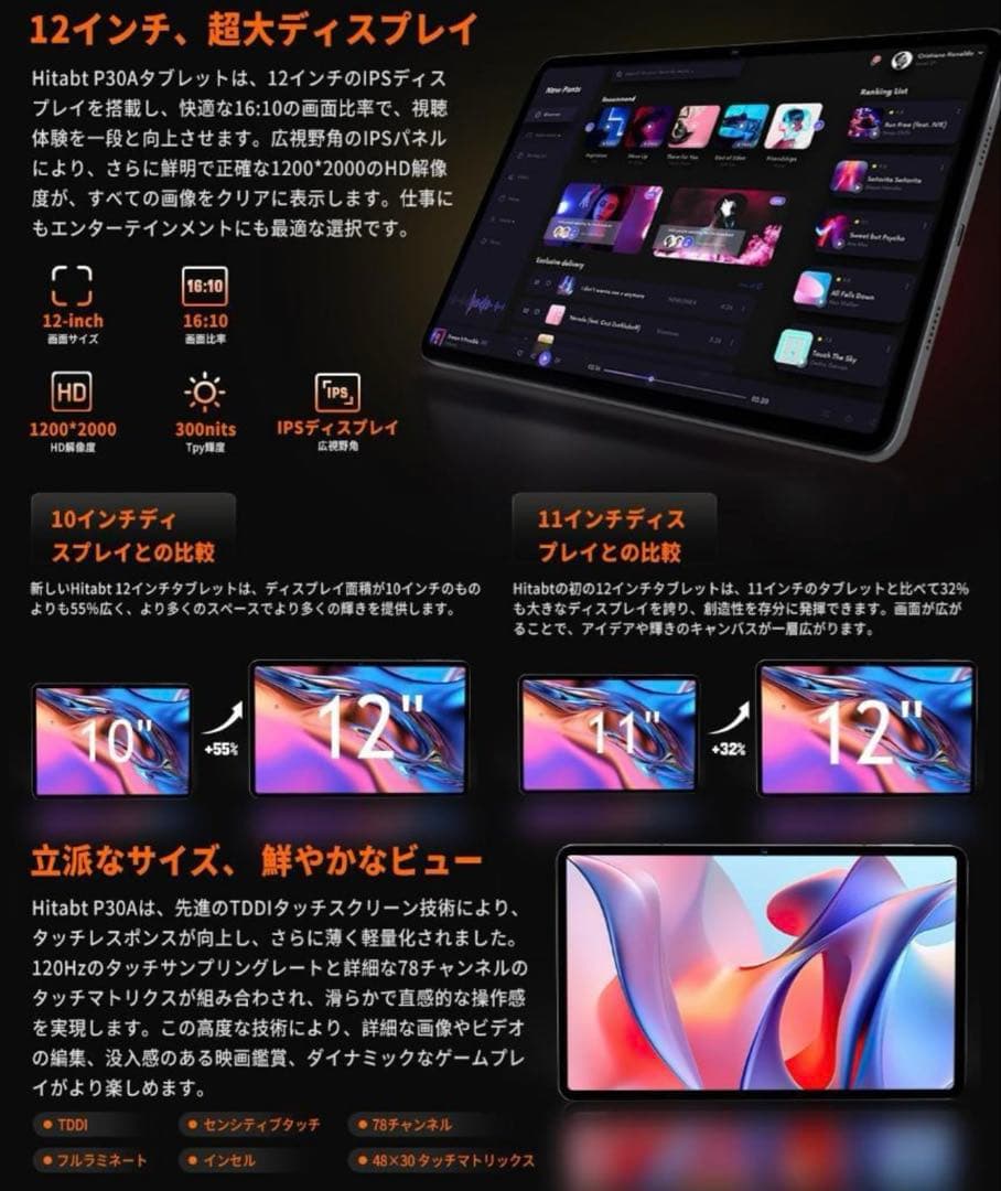 新品 Hitabt P30A 12インチ G99 20GB+128GB
