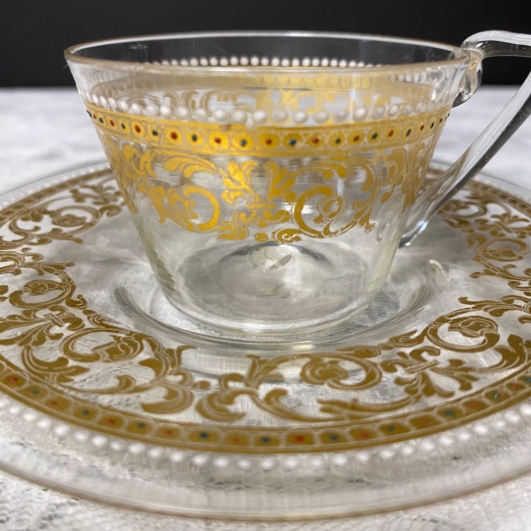 アンティーク ムラーノ サルヴィアティ グラス スモール カップ＆ソーサー