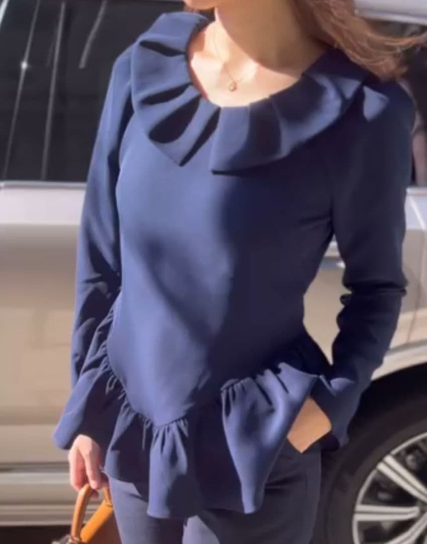 jnhearts♡フリルカラー ブラウス36 BLACK