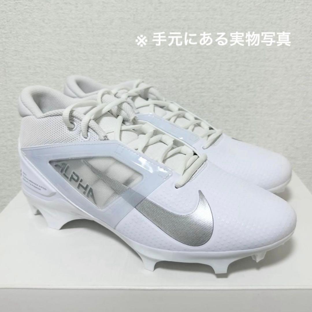 ナイキ 26 アルファメナス プロ アメフト スパイク シューズ 靴 白 g