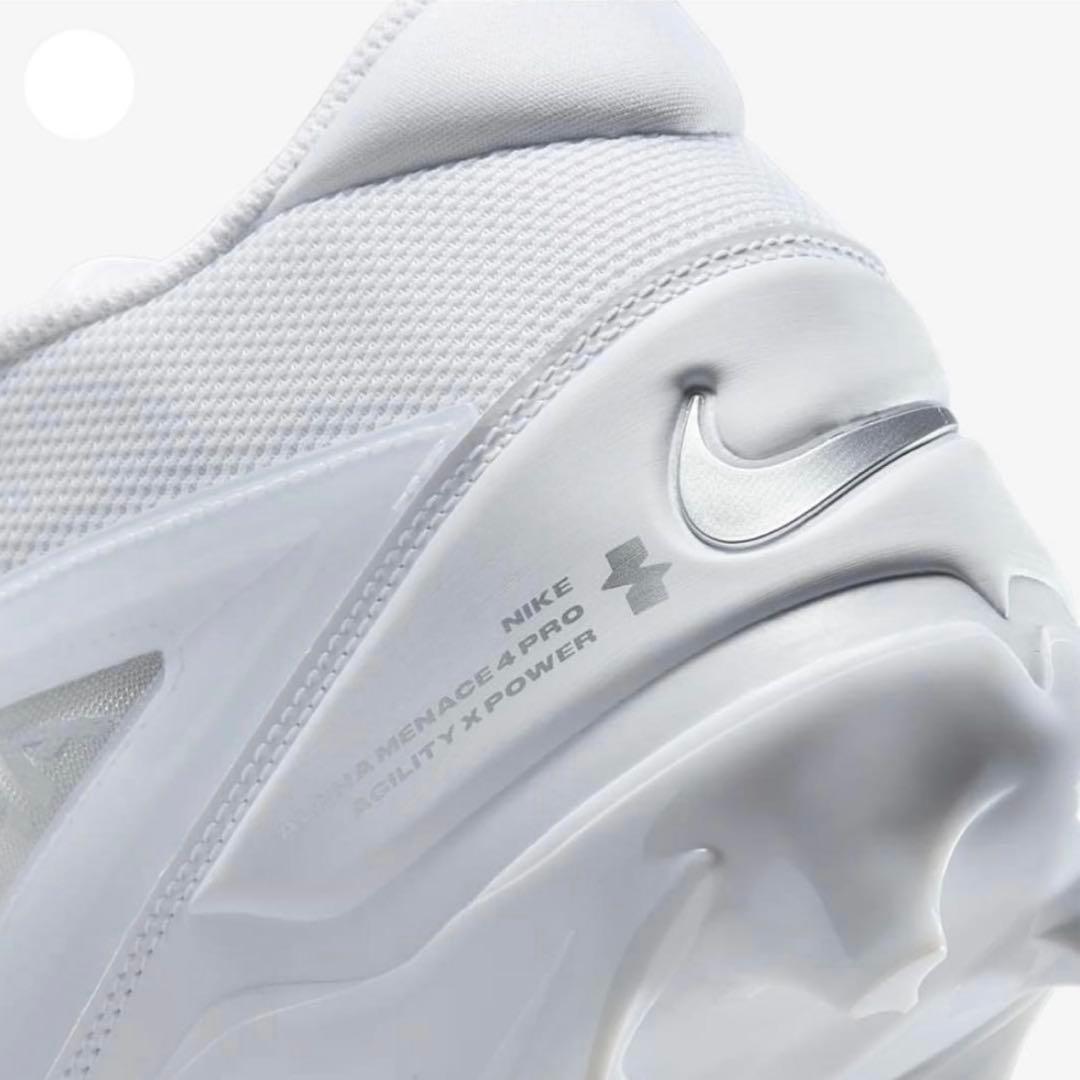 ナイキ 26 アルファメナス プロ アメフト スパイク シューズ 靴 白 g