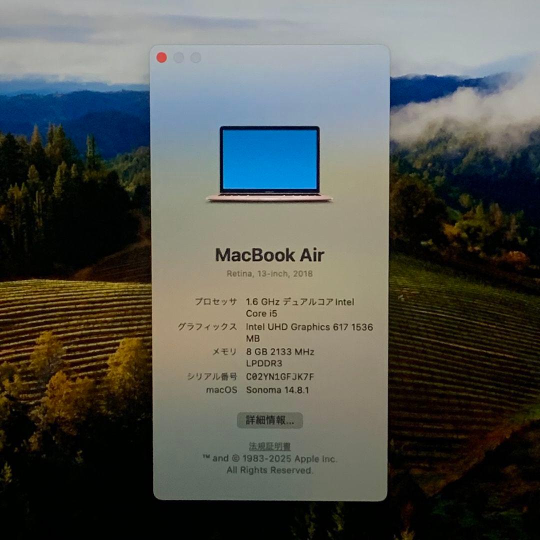 【箱付美品】MacBookAir2018 充放電70回ローズゴールドパソコンPC