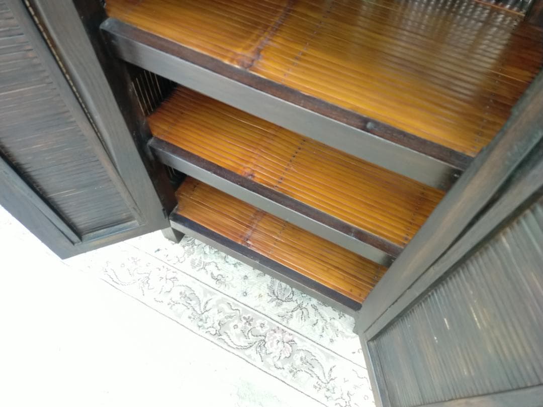 (配送/設置込み) チーク材☆バンブーキャビネット☆南国リゾート☆竹家具☆無垢材