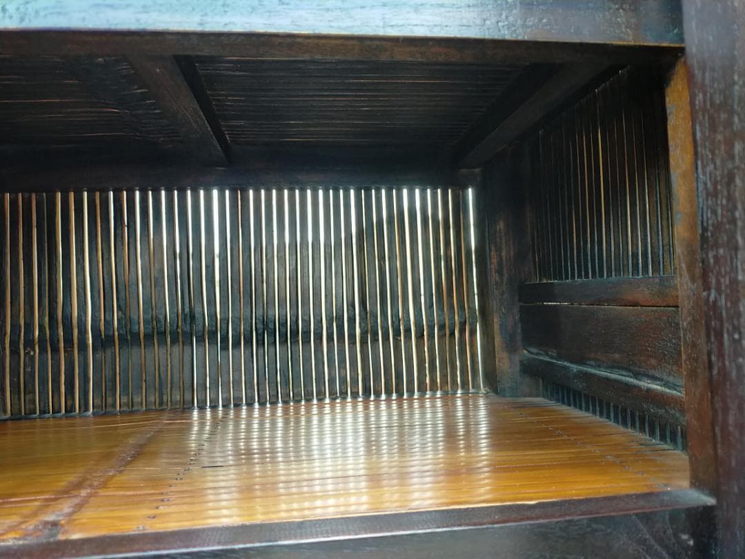 (配送/設置込み) チーク材☆バンブーキャビネット☆南国リゾート☆竹家具☆無垢材