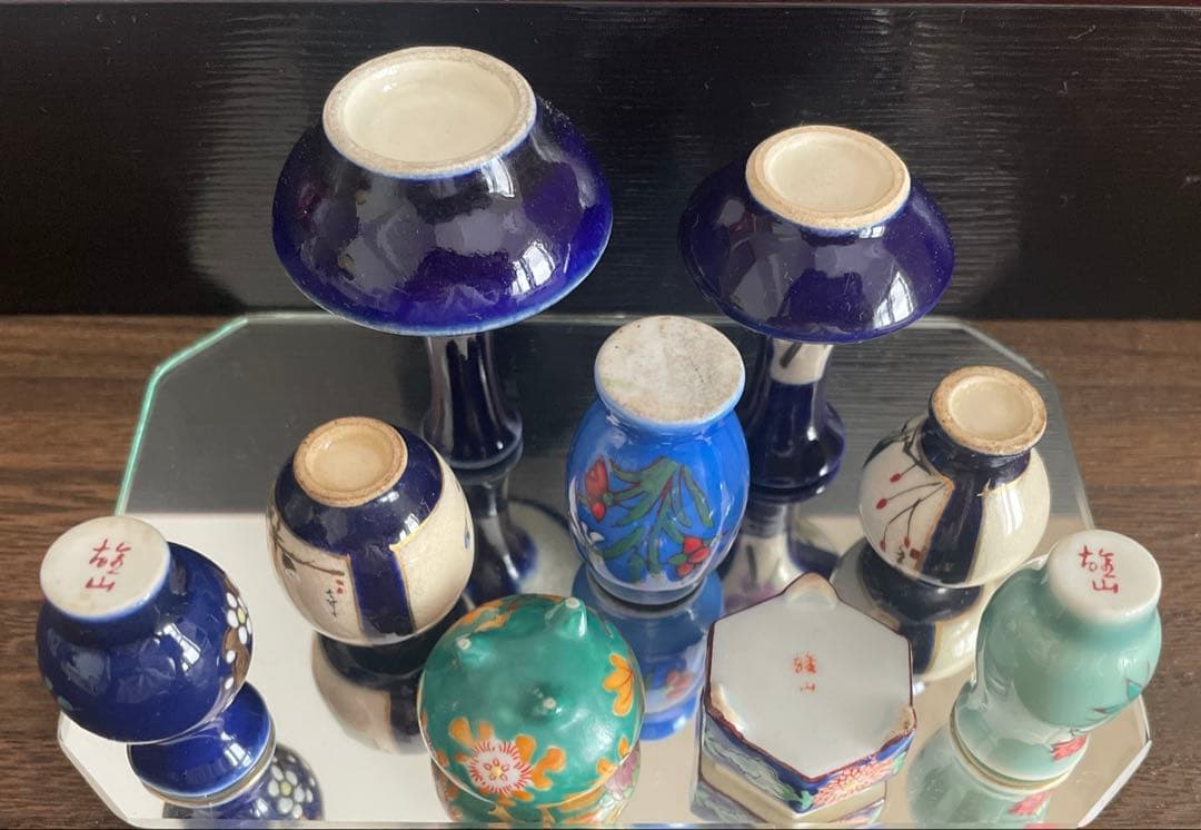 九谷焼　雄山　古伊万里　9点セット　ミニチュア 　 香炉　雛道具　ヴィンテージ