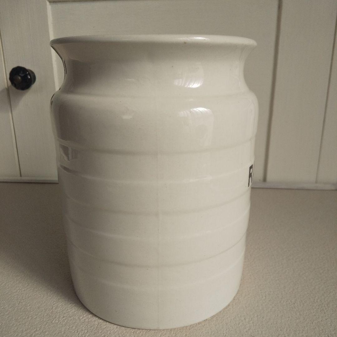 アンティーク　陶器キャニスター　RAISINS