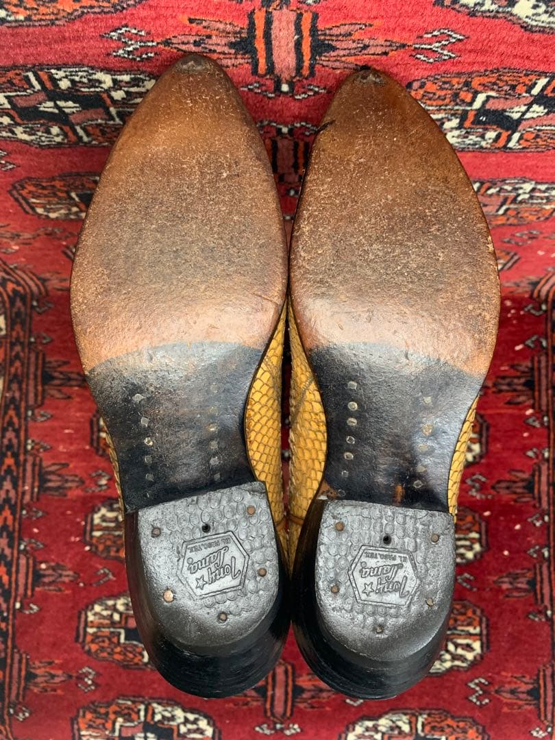 早い者勝ち❗️トニーラマ 白ヘビ ウエスタンブーツ 蛇革 パイソン