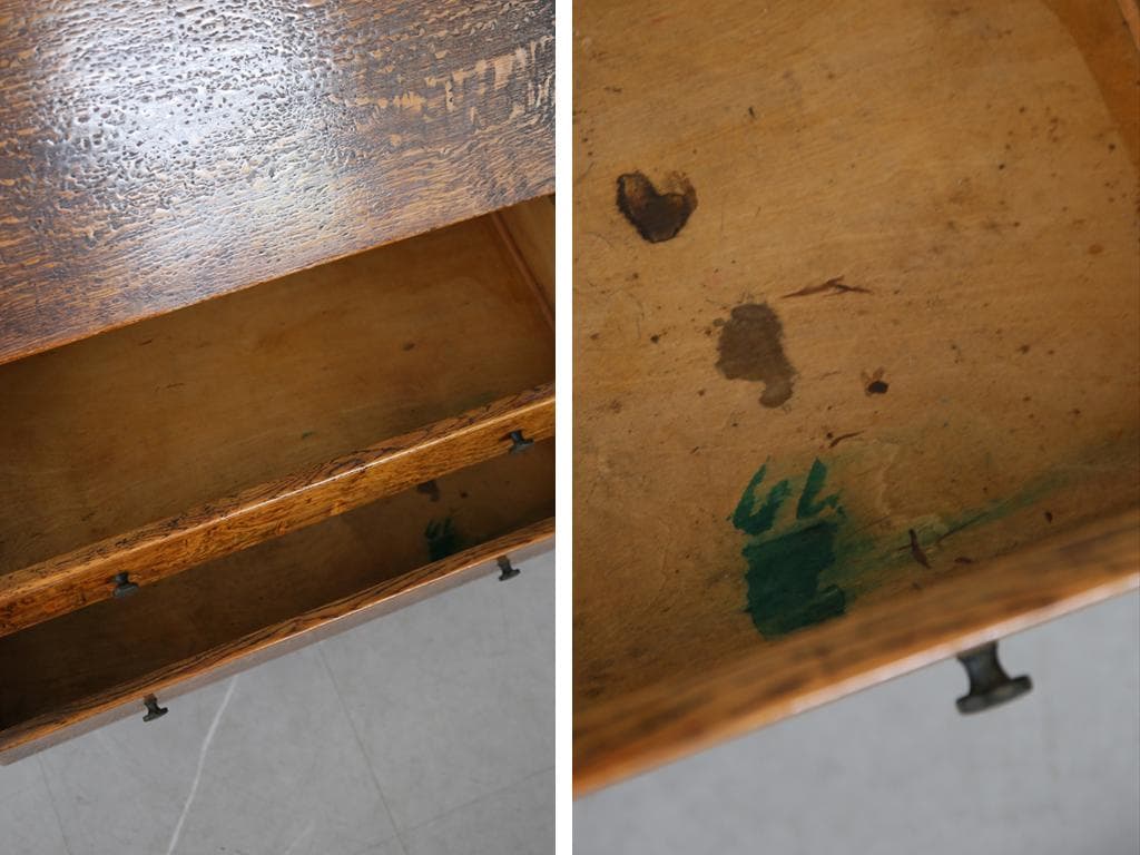 英国アンティーク木製ライティングビューロー/デスク/勉強机チェスト(88-191