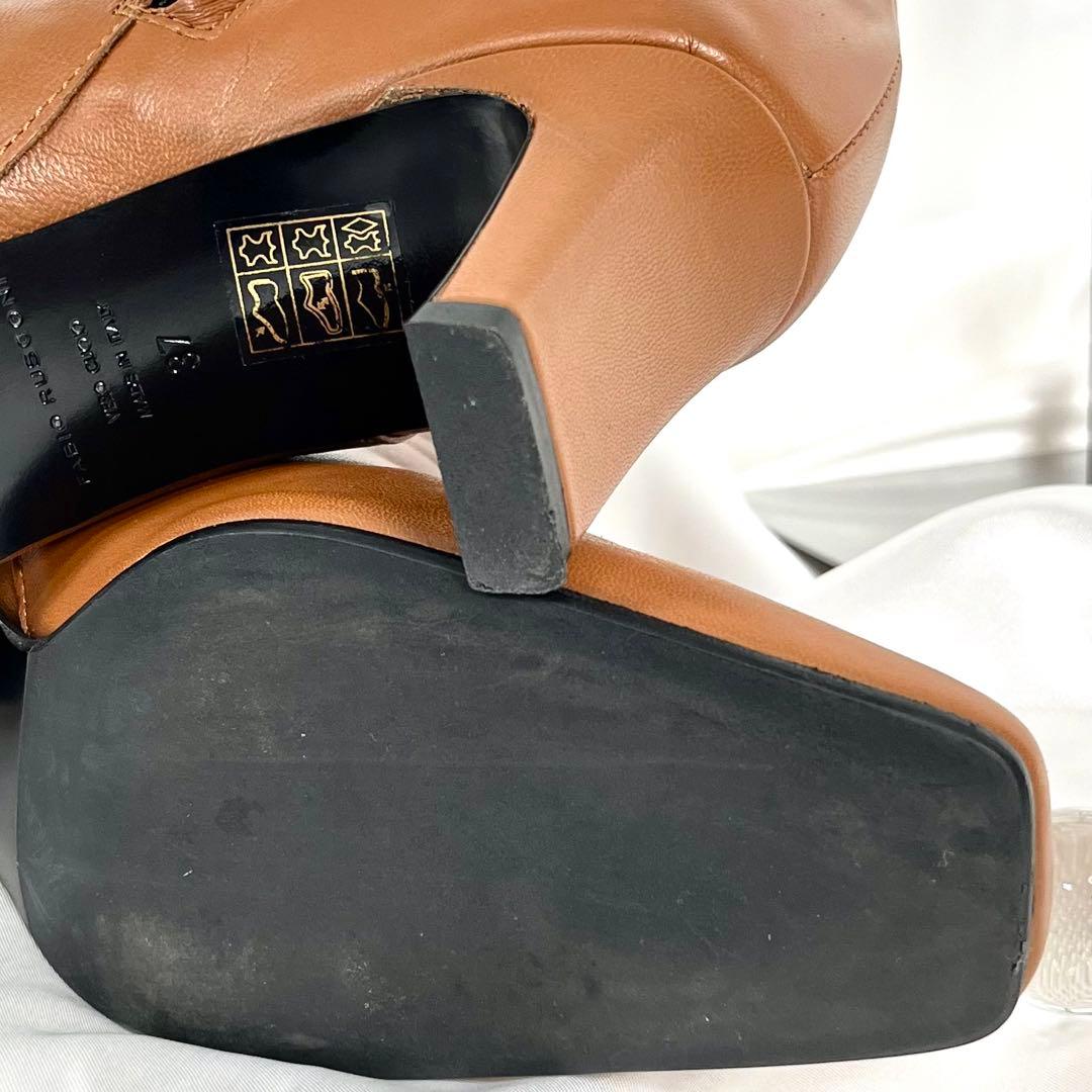 【美品】ファビオルスコーニ × アナイ 別注 レザー スクエア ショートブーツ