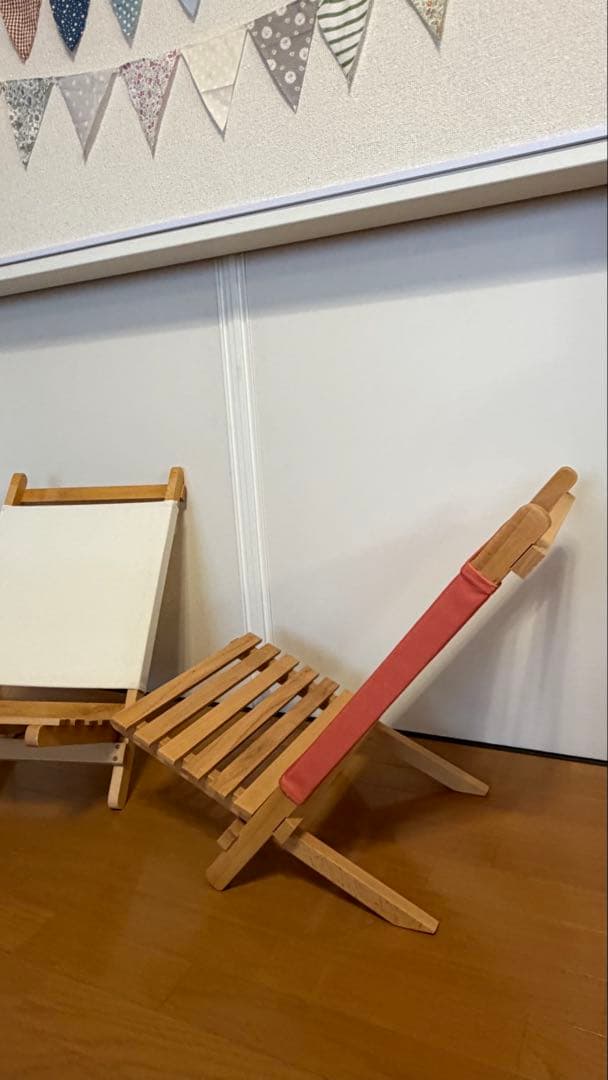 木製アウトドアチェア2脚セット