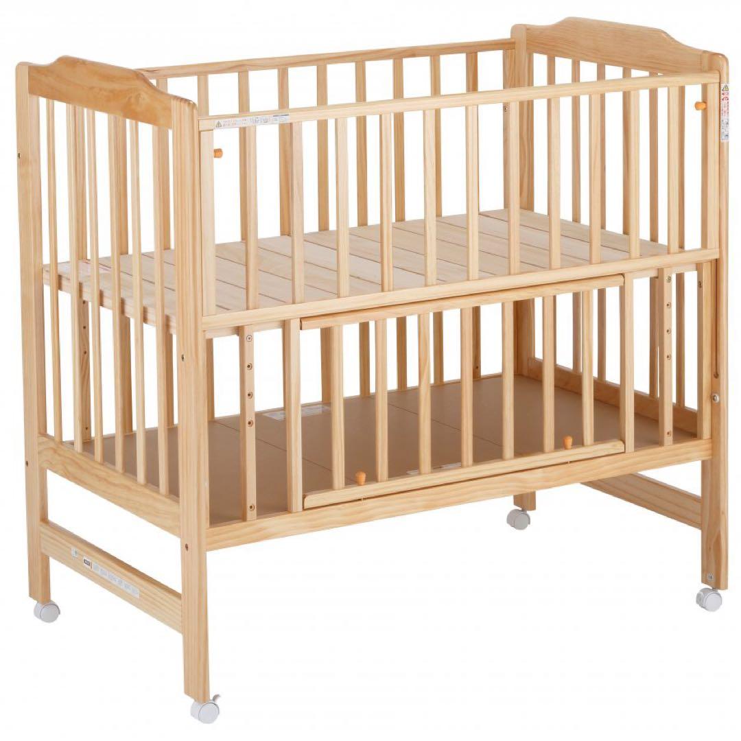 KATOJI カトージ ベビーベッド ハイタイプ　ナチュラル ほぼ未使用