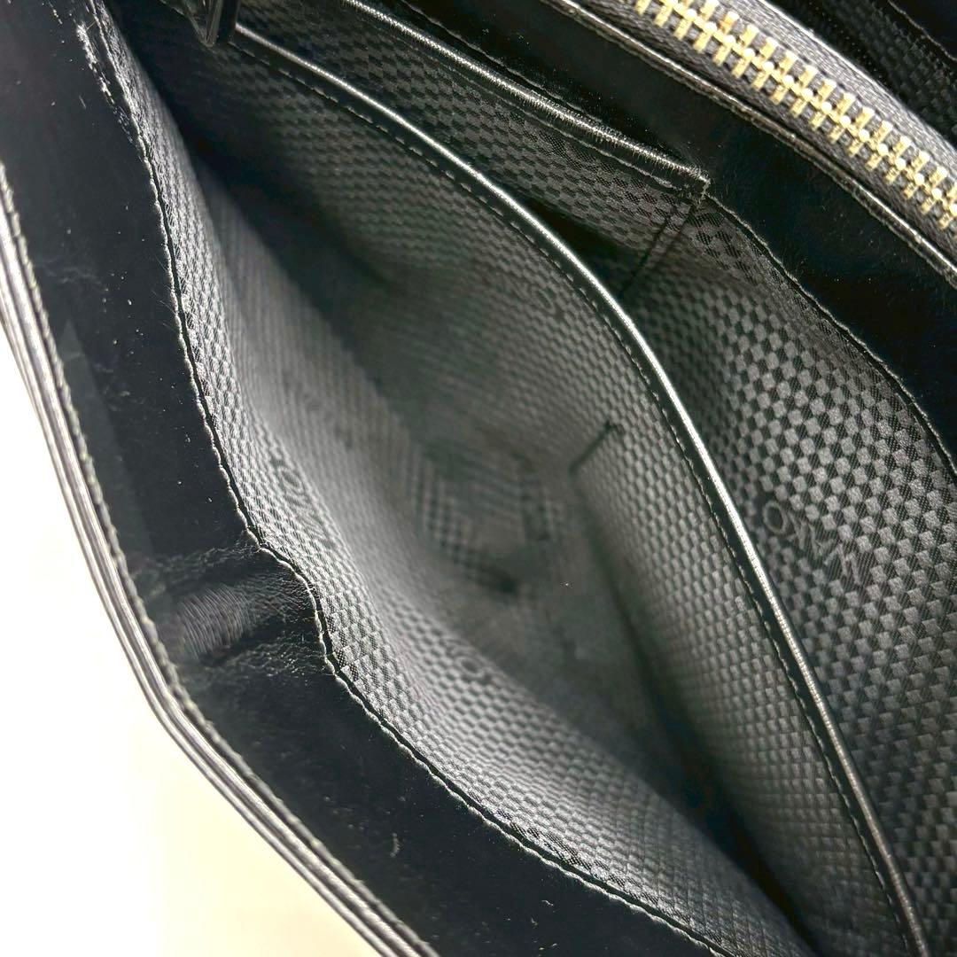 【美品】 WAKO ワコウ ハンドバッグ ブラック ハンドバッグ ロゴ