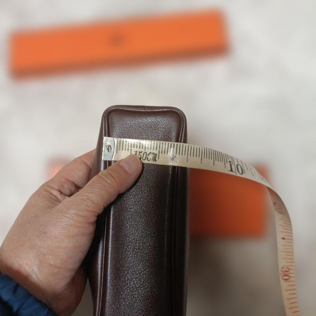 エルメスブラウンレザー 筆箱 ペンケース　メガネケース