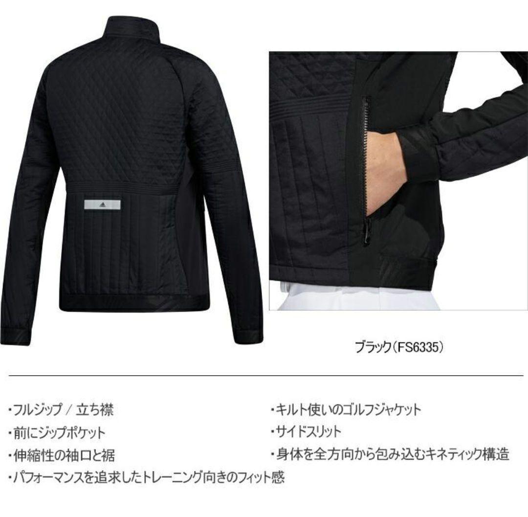 adidas　黒キルティングジャケット レディース　L　アディダス　ゴルフウェア