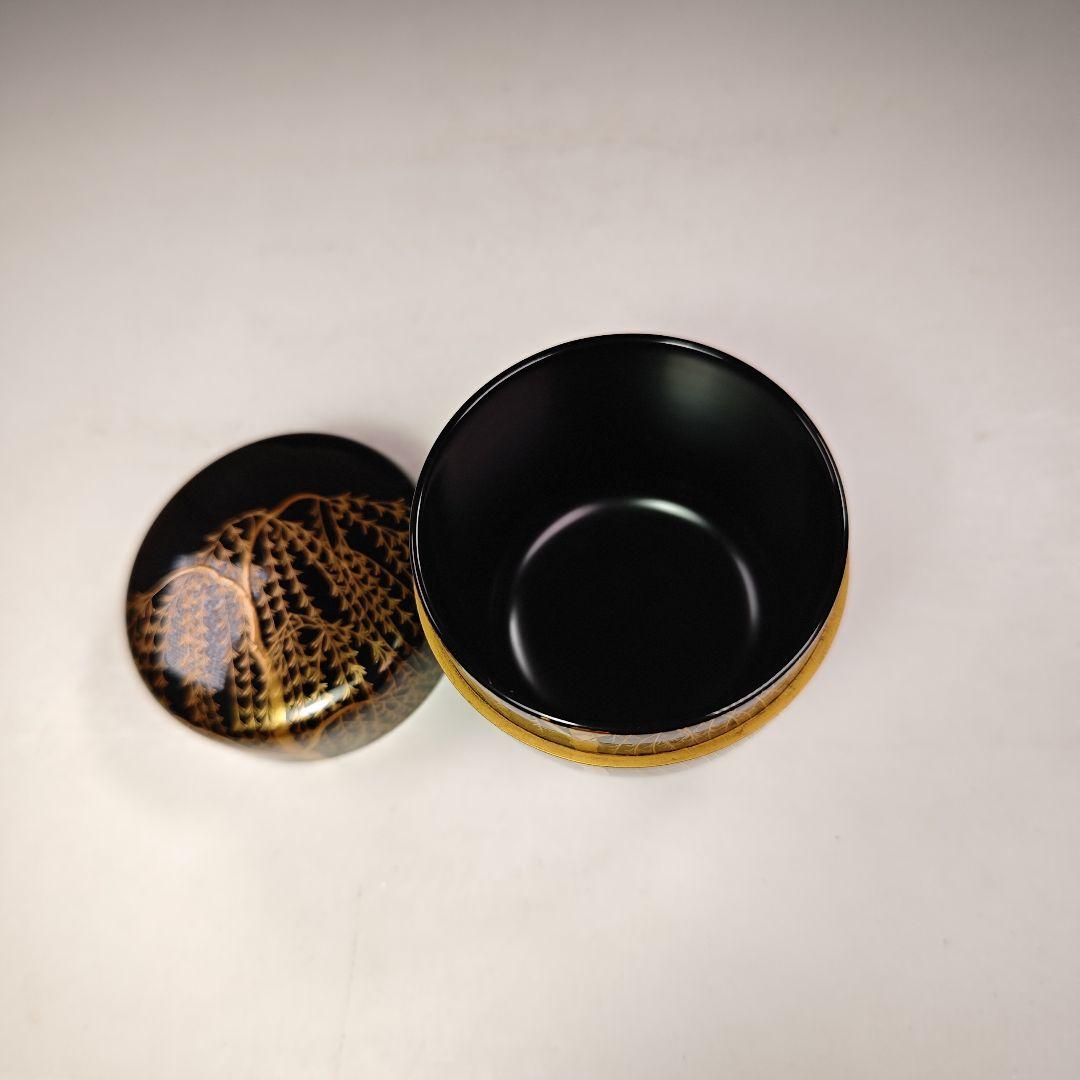 イ597 棗『景斎作』『芽柳　蒔絵　棗　共箱』茶道具