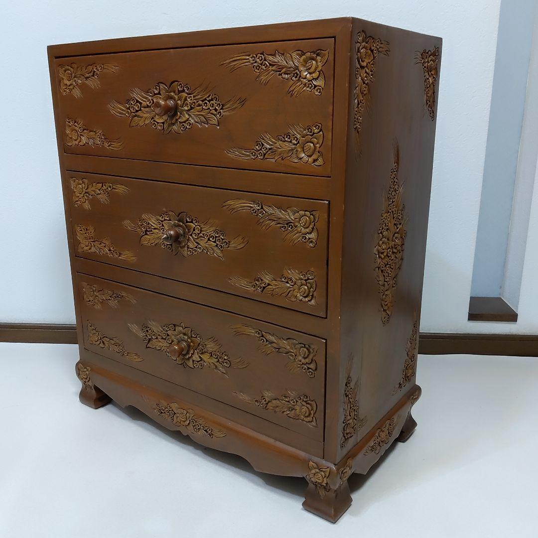 彫刻家具 木彫りチェスト