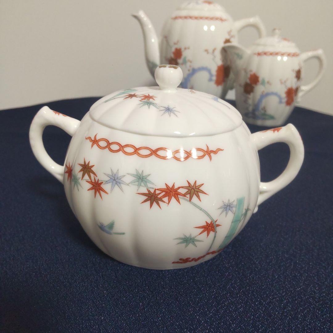 高級 深川製磁 酒井田柿右衛門写 色絵 カップ＆ソーサー ポット 食器セット