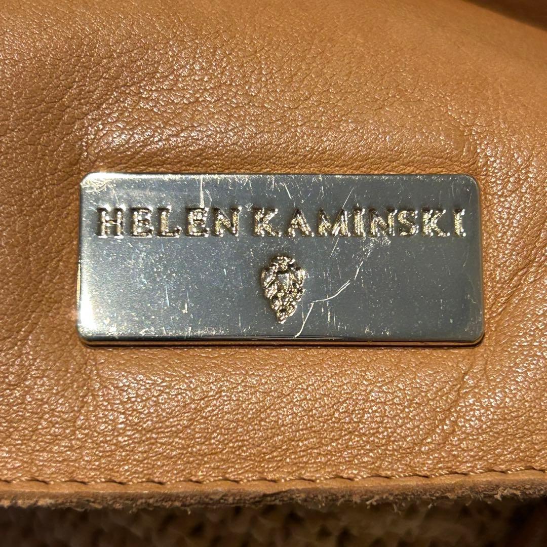 ヘレンカミンスキー ラフィア×レザー トートバッグ ベージュ