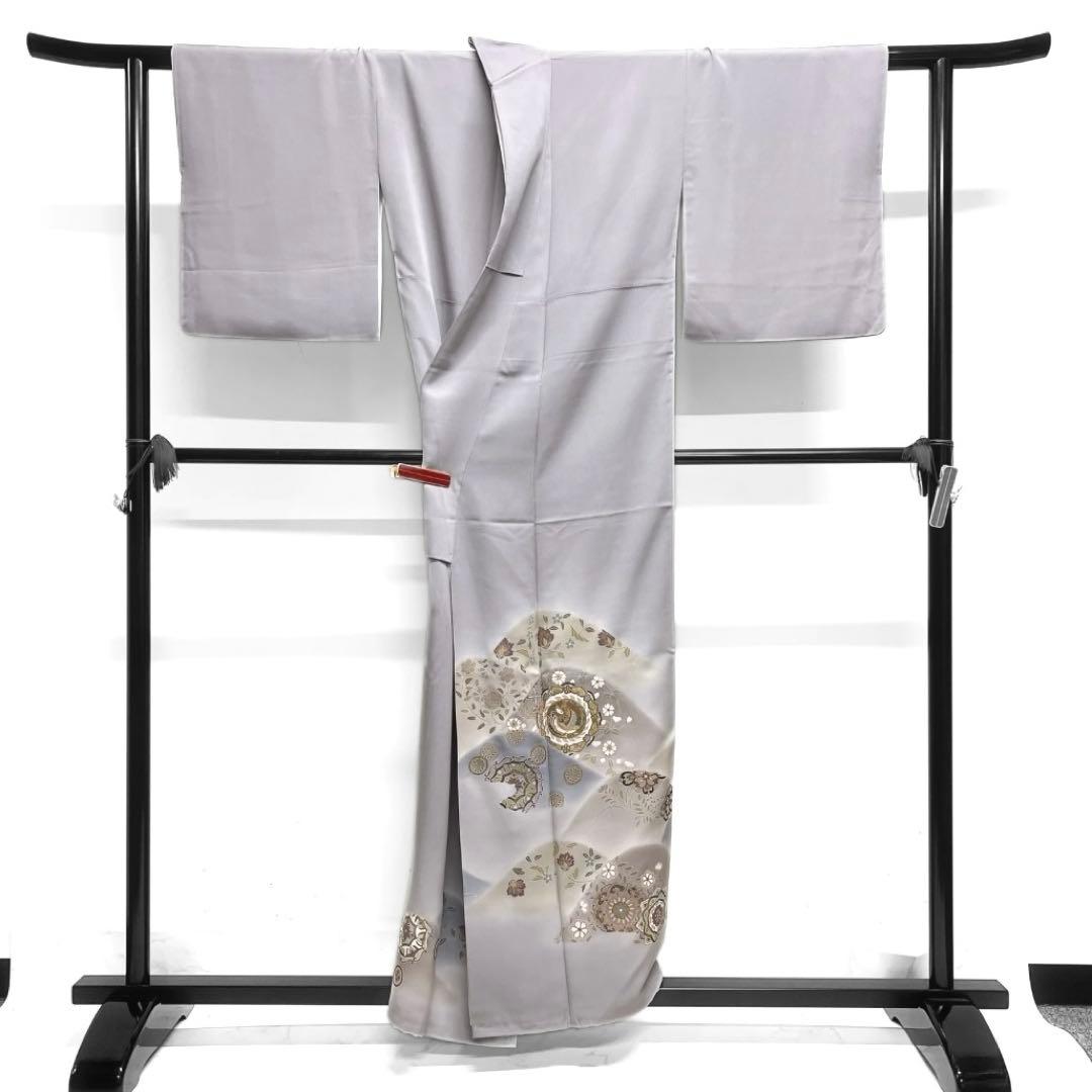 作家もの　色留袖　金駒刺繍　鳳凰紋　華紋　唐花　比翼付き　着物　033a d