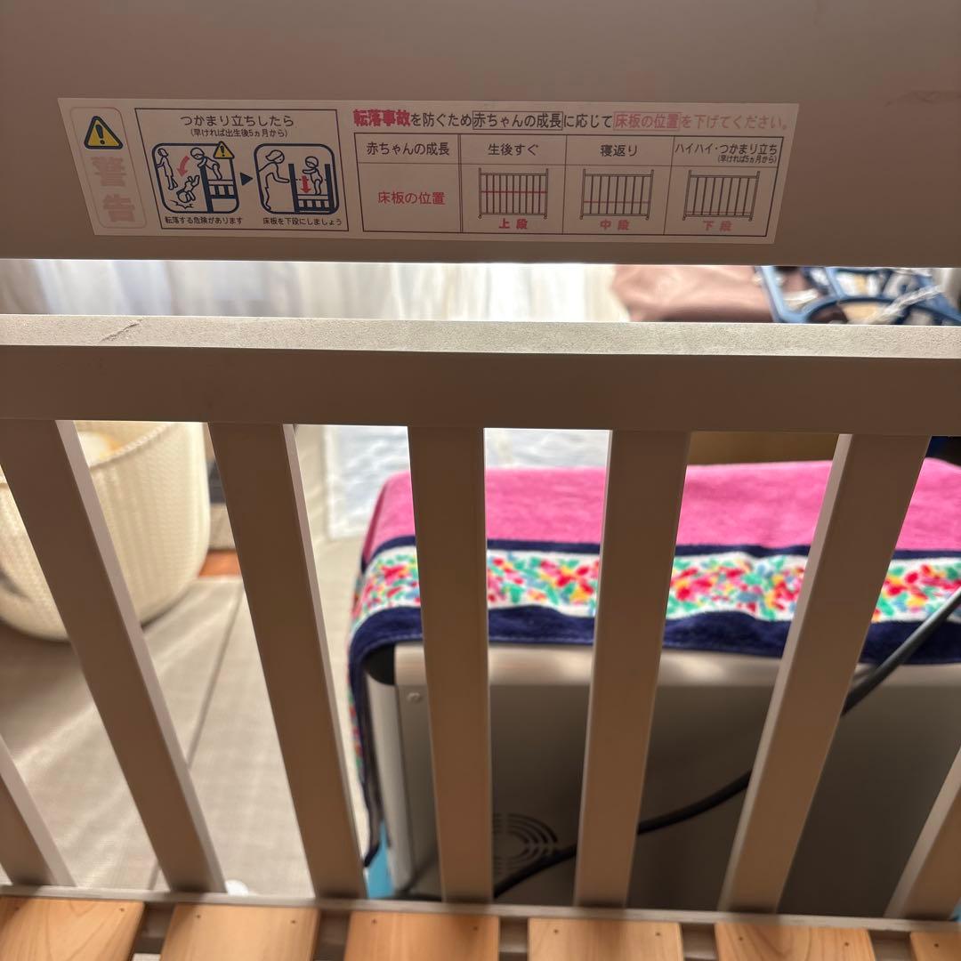 mk_golf ライトグレー 木製ベビーベッド 標準サイズ