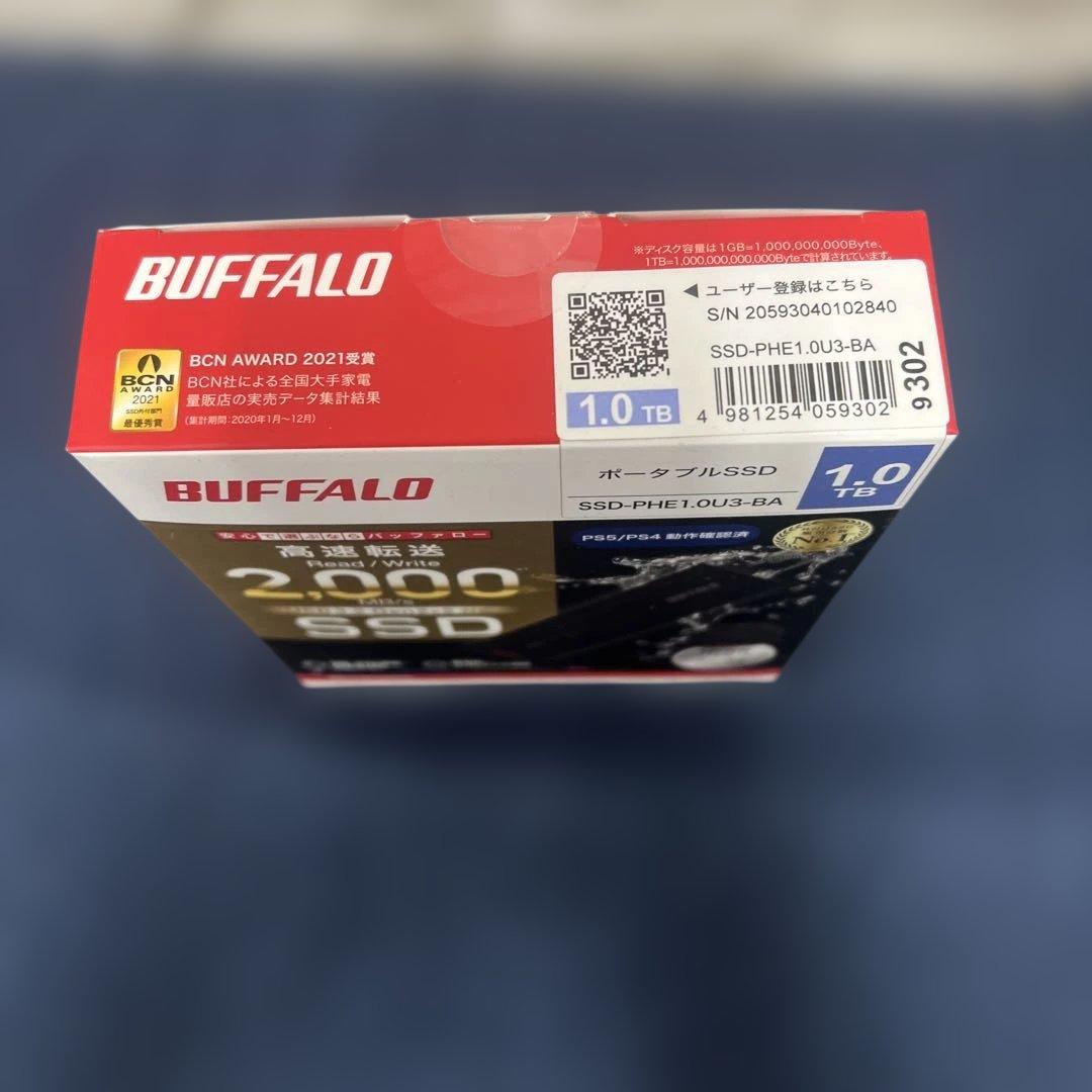 BUFFALO 1TB ポータブルSSD SSD-PHE1.0U3-BA