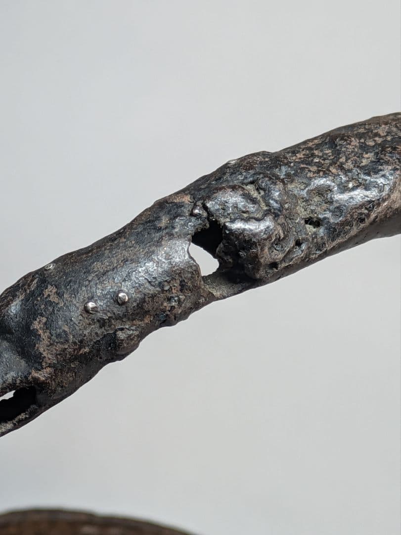 骨董　鉄瓶　茶道具　袋弦　 銀象嵌 侘び寂び　銀直し　古玩