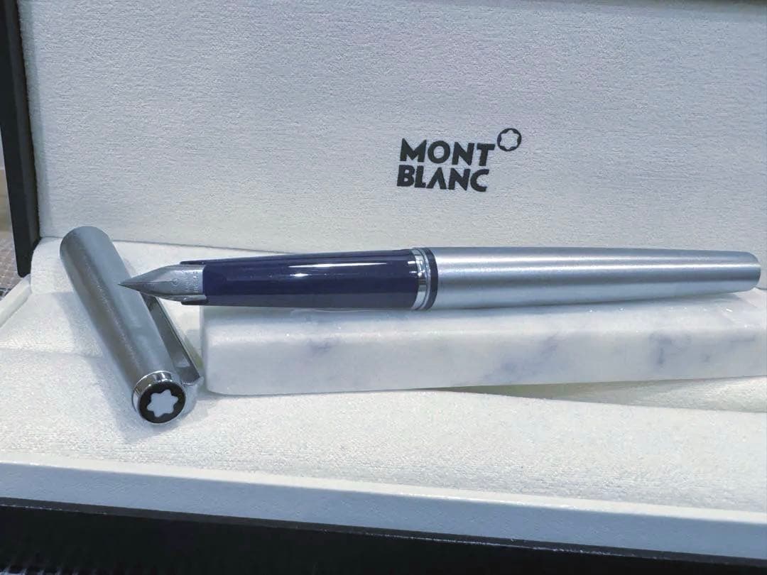 【美品】モンブラン No300 万年筆シルバー&ブルー