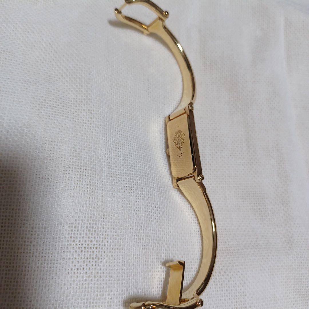 [ジャンク品] GUCCI グッチ 腕時計 1500 ゴールド ブラック