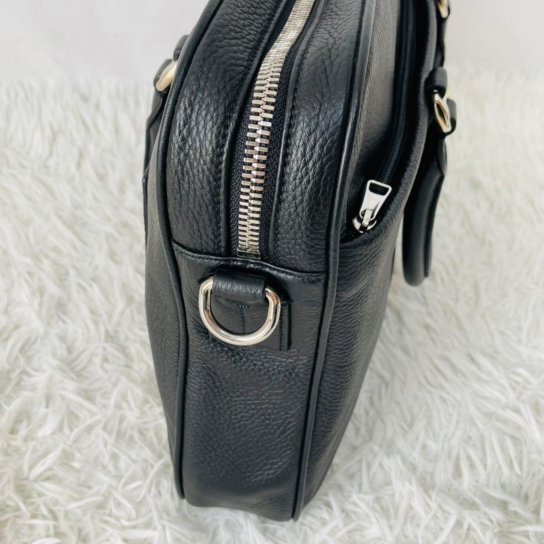 【現行近】BALLY MALESO 2WAY ブリーフケース シボ革　ブラック