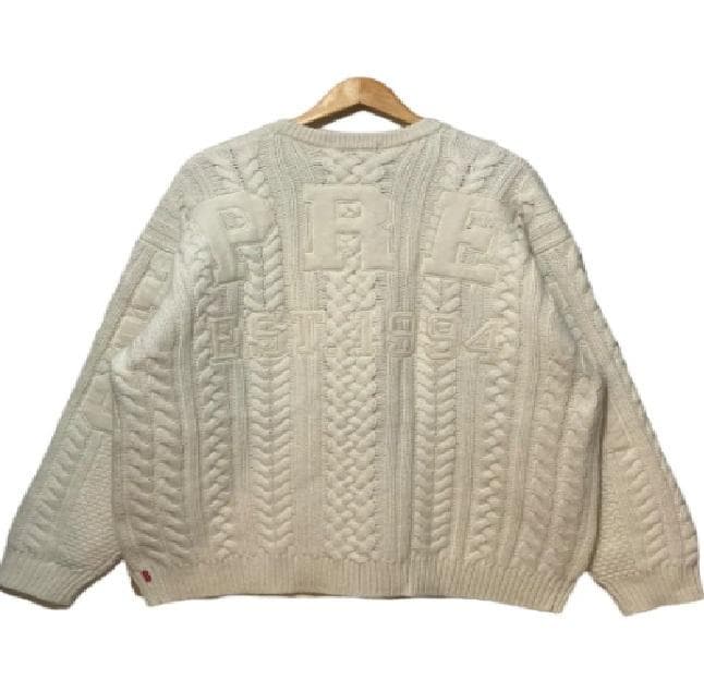 Supreme Appliqué Cable Knit Sweater XL