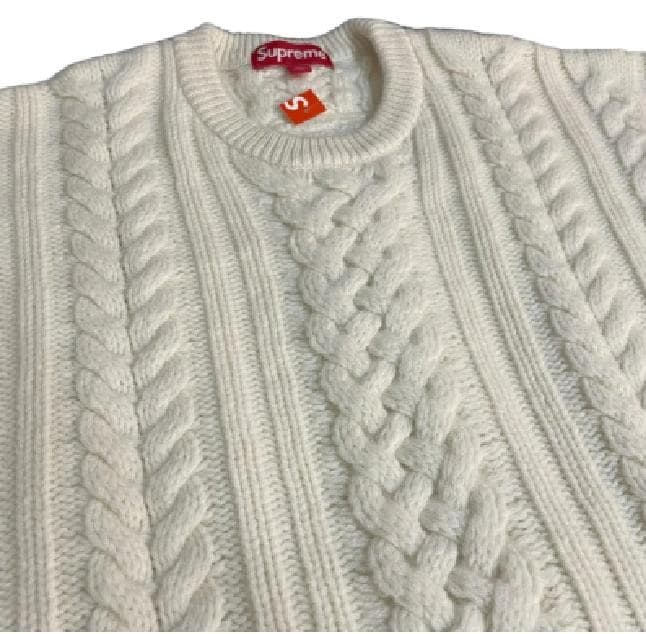 Supreme Appliqué Cable Knit Sweater XL