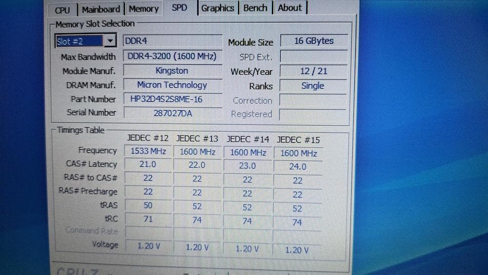 Micron社製16GB DDR4メモリ PC4-3200 2枚組（32GB）