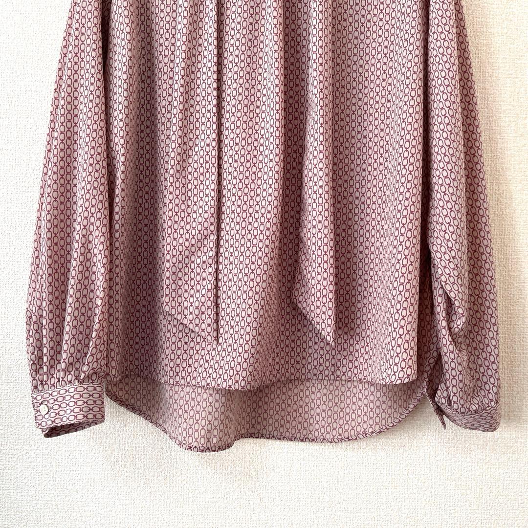 SOEJU ソージュ チェーン柄ボウタイブラウス ピンク