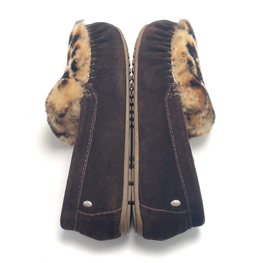 最終価格 別注 EMU エミュ レオパード ファー モカシン スリッポン